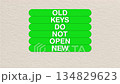 Concept word old keys do not open new doors on beautiful wooden stick with loop animation 134829623
