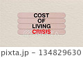 Concept word cost of living crisis on beautiful wooden stick with loop animation 134829630