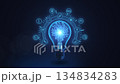 Digital circuit in light bulb creating innovative technology concepts 134834283