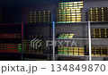 Generic gold reserve vault with stacks of gold bars. Bank vault with gold and cash. 3d rendering 134849870