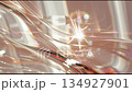 Abstract glossy blurry background, moving shiny waves against the sunlight, modern plastic futuristic backdrop 134927901