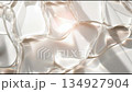 Abstract glossy blurry background, moving shiny waves against the sunlight, modern plastic futuristic backdrop 134927904