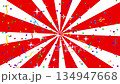 Flashy red and white sunburst and confetti background animation 134947668