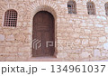 Old wooden door in a traditional Moroccan house. 134961037