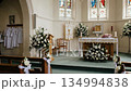 Church Interior Prepared for First Communion Ceremony 134994838