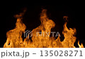 Burning flame background material (black background) 135028271