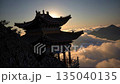 Oriental temple scenery standing in a sea of clouds 135040135