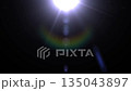 Cinematic Top Lens Flare with Rainbow Halo and Alpha Channel.Optical Light Leak Overlay with Vertical Ghosting and Bokeh.Transparent Lighting Effect 135043897