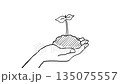 A plant sprouting in the palm of your hand, a hand-drawn animation for Earth Day 135075557