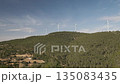 Windmills on a blue sky background	 135083435