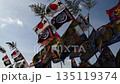 Large fishing flags at Murotsu Fishing Port - a New Year tradition 135119374
