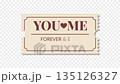 Vintage Valentine Ticket Animation. Romantic vintage ticket style animation with decorative frame and hearts on transparent background with alpha channel perfect for love messages wedding invitations 135126327