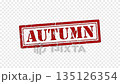 Red Grunge Autumn Rubber Stamp Animation on Transparent Background with Alpha Channel, Distressed Ink Effect, Seasonal Fall Label Motion Graphic for Business Design, Documents, Posters, Warnings 135126354