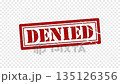 Red Grunge Denied Stamp Animation on Transparent Background with Alpha Channel, Distressed Rubber Ink Effect, Rejected Approval Label Motion Graphic for Business Documents, Applications, Requests 135126356