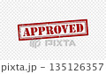 Red Grunge Approved Stamp Animation on Transparent Background with Alpha Channel, Distressed Rubber Ink Effect, Accepted Confirmation Label Motion Graphic for Business Documents, Orders, Payments 135126357