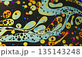 Colorful abstract art of liquid soap bubbles with psychedelic patterns, surreal moving patterns 135143248