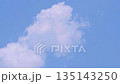 Time Lapse of Beautiful clear blue sky white clouds and puffy fluffy cumulus cloud, Beautiful fresh air natural scenery, cloudscape background. 135143250