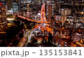 Time lapse of the night view of Akabanebashi intersection, also known as "Another Tokyo Tower," seen from the observation deck of Tokyo Tower 135153841