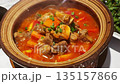 Served of portion of traditional Beef stew hot pod 135157866