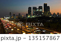 Traffic timelapse in city at sunset background 135157867
