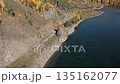 Train Over Lake, Remote Coastal Route With Train And Panoramic Lake Views 135162077