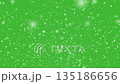 Green Sparkling Background With White Snow Falling Dots. 135186656