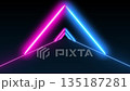 Neon Blue Pink Triangle Flight Tunnel. 135187281