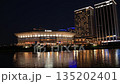 The illuminated K Arena Yokohama area in Minato Mirai - Night view - Time lapse 135202401