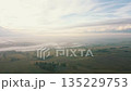 A Stunning Aerial View of a Misty Landscape in Russia Captivating Drone Footage in Nature 135229753
