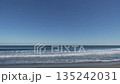 Sea, blue sky, horizon and sandy beach (top 2/3 cloudless blue sky) 135242031