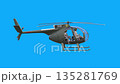 army oh-6 cayuse helicopter side view 3d animation isolated on blue  135281769
