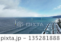 冬の富山県東部下新川海岸の洋上風力発電風車周辺 135281888