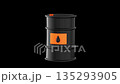 An animation of a stylized oil drum. Oil barrel deflating and inflation, 3d render with an alpha channel. 135293905