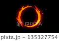Fiery ring circle animation, orange flame rotating, anime fire loop, glowing hot energy aura, burning circle on black background, comic style fire magic effect 135327754