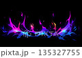 Blue and pink flames animation, stylized fluid fire line, neon energy burst, comic anime style background, colorful glowing flame wave motion, purple fire effect on black 135327755