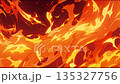 Raging anime fire storm, intense orange flames, burning abstract background, comic fire texture, chaotic flamewave motion, fiery explosion animation, high energy heat burst 135327756