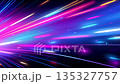 Neon speed burst, blue pink energy lines, abstract glowing explosion, anime cartoon style background 135327757
