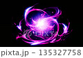 Purple fire vortex, swirling magic flame, glowing energy eye, abstract anime style effect 135327758