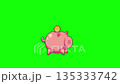 Pixel art piggy bank coin drop animation loop 135333742