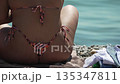Woman in a Bikini Relaxing on a Beach 135347811