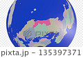 Planet-style map of Tottori prefecture with prefectures color-coded 135397371