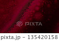 Dynamic red chemical reaction, dark abstraction. Liquid explosion, liquid reaction, dark ink, macro view 135420158