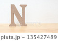 木製風オブジェのNO文字。強い否定や拒否のイメージ。 135427489