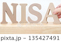 木製風オブジェで表現するNISA。資産形成と投資制度。 135427491
