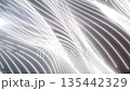 Abstract white glowing light curves forming elegant flowing waves, representing purity, advanced technology, and futuristic digital motion 135442329