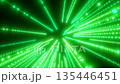 Abstract glowing tunnel of vibrant green light beams creating a futuristic laser speed effect 135446451