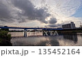Cloud timelapse, footbridge over the river 135452164