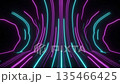Vibrant neon lights streak across dark space 135466425