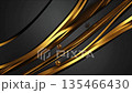 Luxurious gold lines on dark background for premium business presentation 135466430