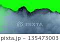 Thick white mist and smoke flowing over green screen background 135473003